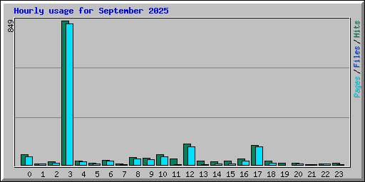 Hourly usage for September 2025